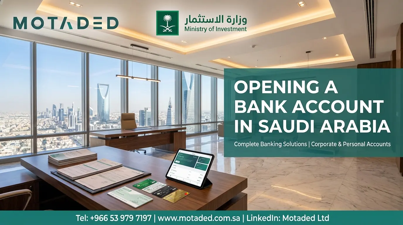 Opening a Bank Account in Saudi Arabia for Investors 2026 | Motaded in Saudi Arabia