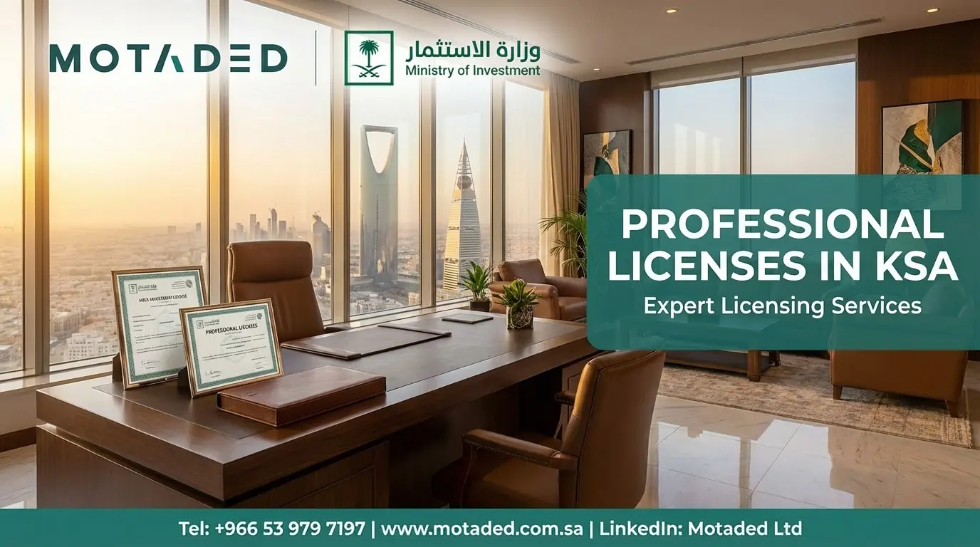 Professional Licenses in Saudi Arabia 2026 | Motaded Saudi Arabia