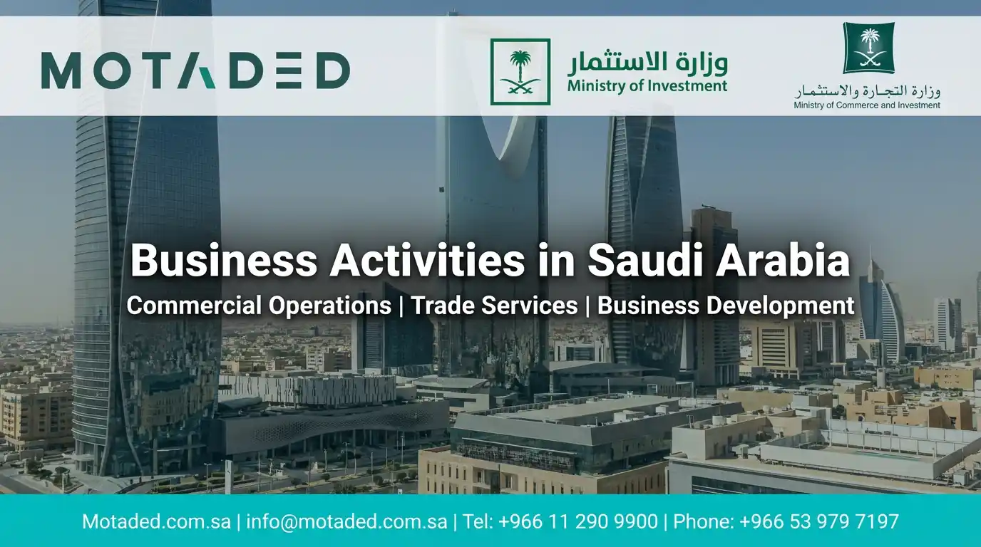 Business Activities in Saudi Arabia 2026 | Investment Sovereignty Guide - Motaded